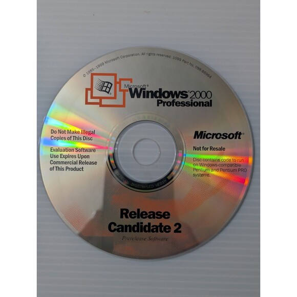 Vintage Microsoft Windows 2000 Pro RC2 CD-ROM Rare Beta Software - Picture 3 of 3